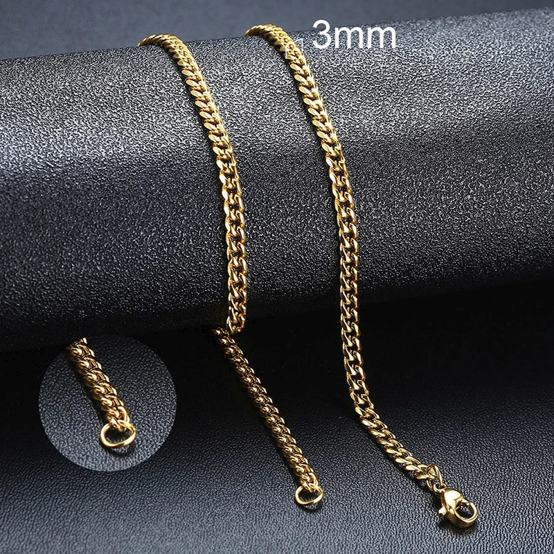 ZUPHAR™ Diamond-Cut Stainless Steel Curb Chain