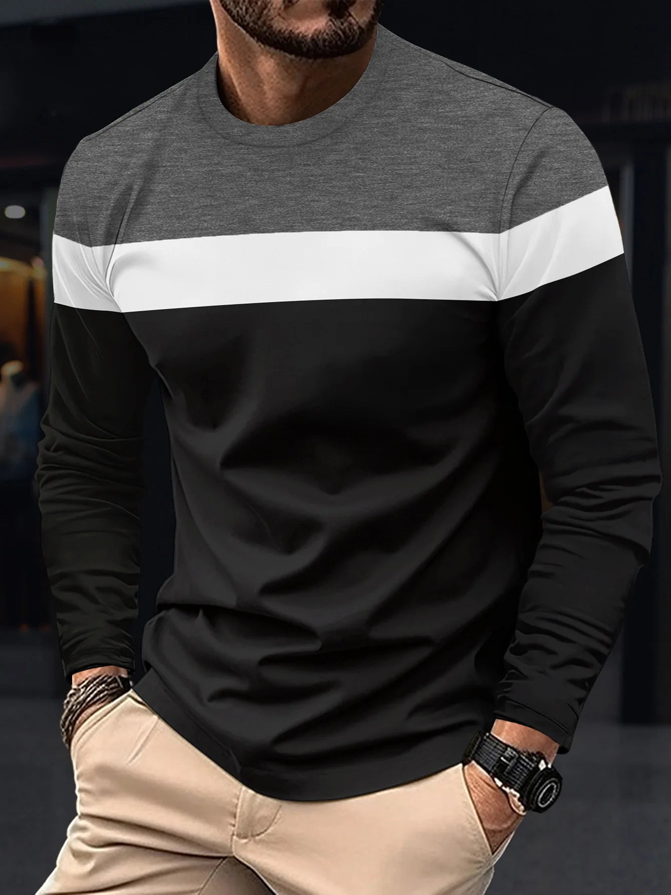 ZUPHAR™ Men's Long Sleeve Casual T-Shirt – Breathable & Comfortable