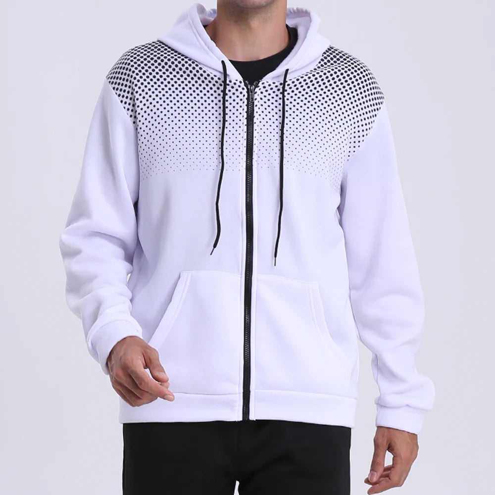 ZUPHAR™ Men’s Polka Dot Zip Hoodie