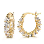 ZUPHAR Luxury Full Zirconia Hoop Earrings – Gold Stainless Steel
