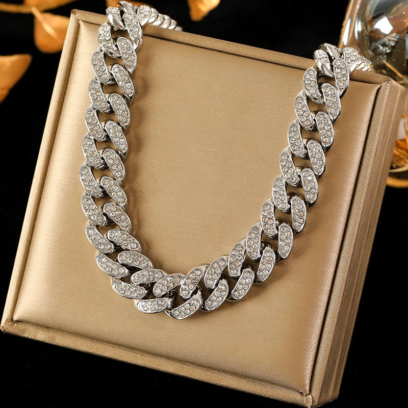 Cuban Chain Necklace & Bracelet Set