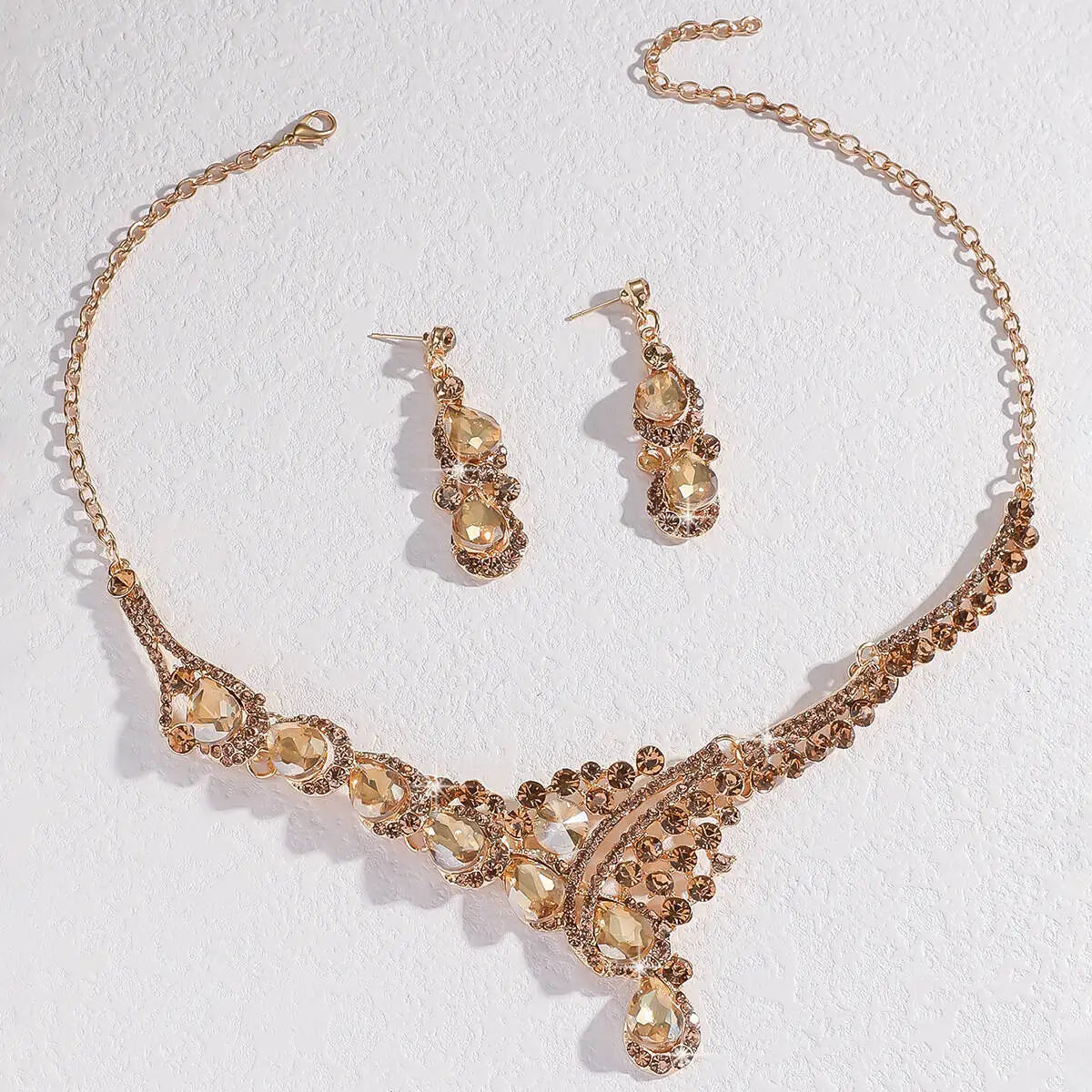 Iridescent Teardrop Statement Jewelry Set