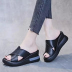Peep-Toe Wedge Sandals