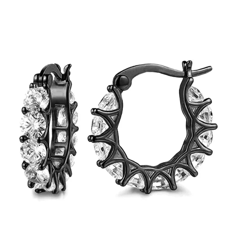 ZUPHAR Luxury Full Zirconia Hoop Earrings – Gold Stainless Steel