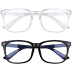 Classic unisex rectangle blue light glasses with plastic frame