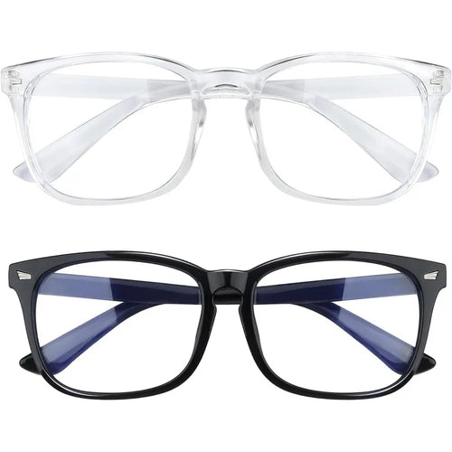 Classic unisex rectangle blue light glasses with plastic frame