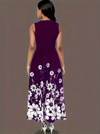 ZUPHAR™ Black Floral Sleeveless A-Line Dress