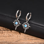 ZUPHAR Moonstone Stainless Steel Hoop Earrings – Waterproof, Hypoallergenic, Men's Hip Hop Jewelry