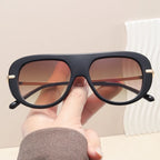 Black & Gold Oval Sunglasses