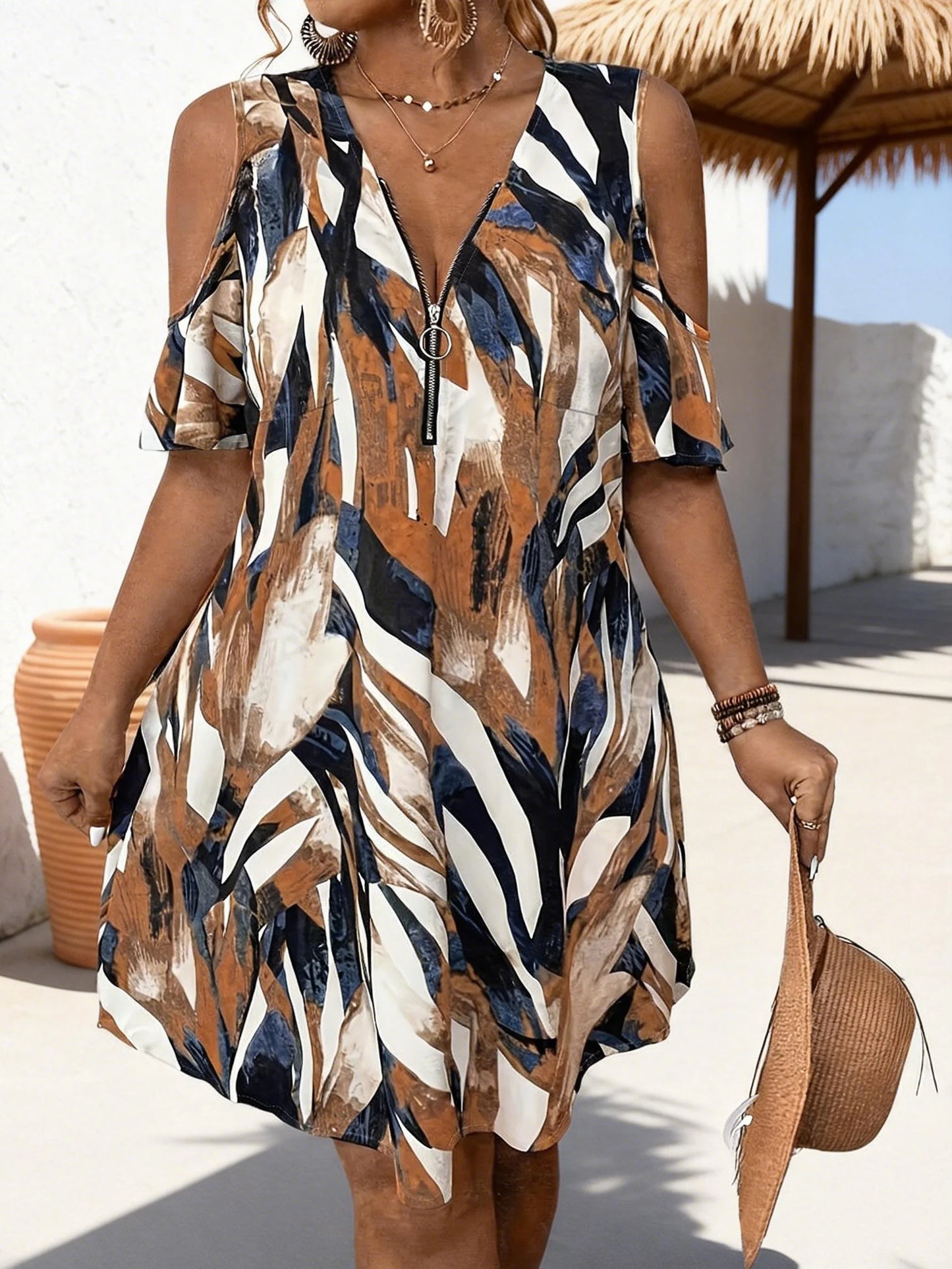 ZUPHAR™ Plus Size Printed Summer Dress