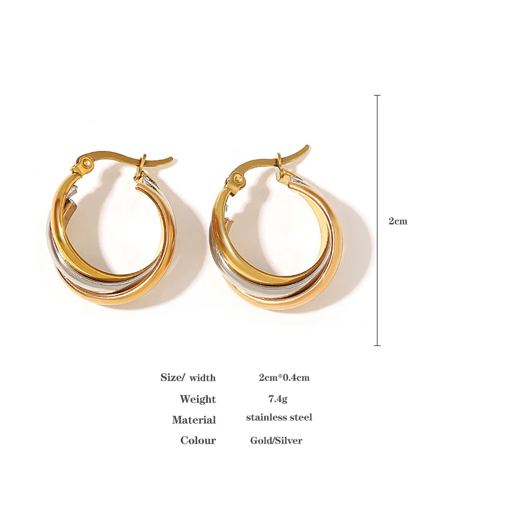 ZUPHAR™ Twisted U-Shape Hoop Earrings – Waterproof Stainless Steel for Women