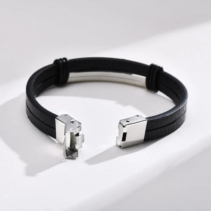 ZUPHAR™ Modern Leather & Stainless Steel Bracelet