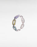 Multicolor Link Adjustable Ring in 925 Sterling Silver