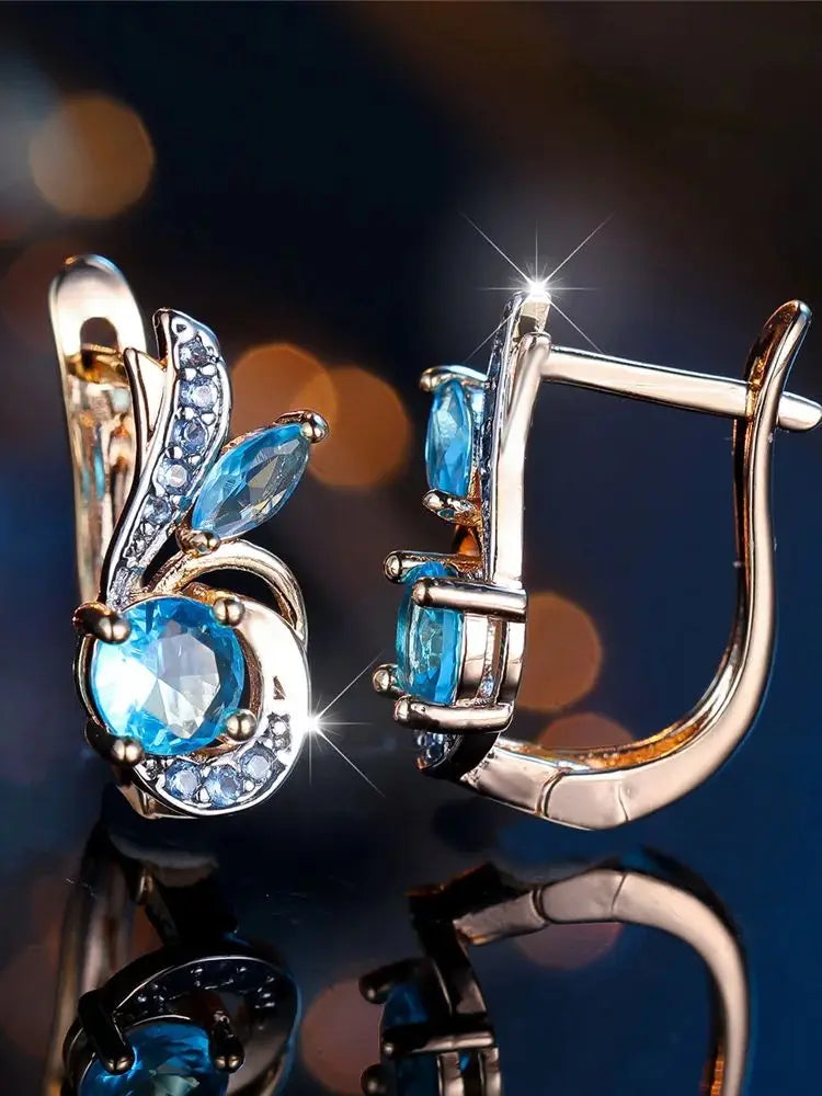 ZUPHAR Gold Crystal Zircon Hoop Earrings – Cubic Zirconia, Women's Fashion Jewelry