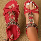 Bohemian Beaded Flat Sandals