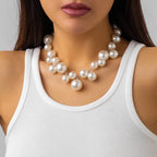ZUPHAR™ Bold Ball Statement Necklace – Gold & Silver Party Chain