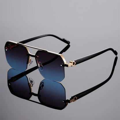 Square Semi-Rimless Sunglasses — UV400, All-Season, All Face Shapes | ZUPHAR