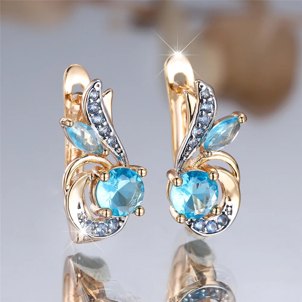 ZUPHAR Gold Crystal Zircon Hoop Earrings – Cubic Zirconia, Women's Fashion Jewelry