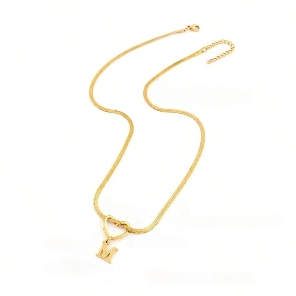 ZUPHAR Initial Heart Letter Necklace – Gold & Silver Stainless Steel