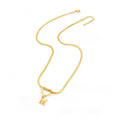 ZUPHAR Initial Heart Letter Necklace – Gold & Silver Stainless Steel