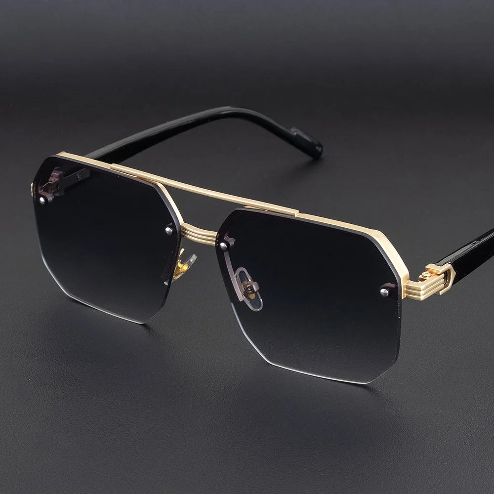 ZUPHAR Retro Double Bridge Sunglasses – UV400 Metal Frame Unisex