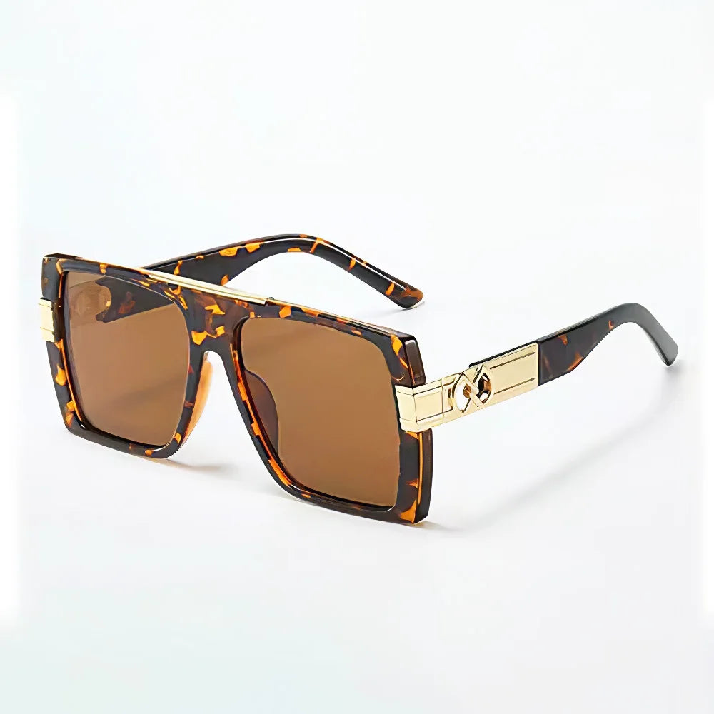 Vintage Square Sunglasses for Women - Gold Decoration | UV400 Anti-Reflective