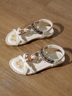 Bohemian Beaded Flat Sandals