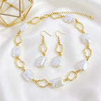 Gold-Tone Simulated Pearl Jewelry Set