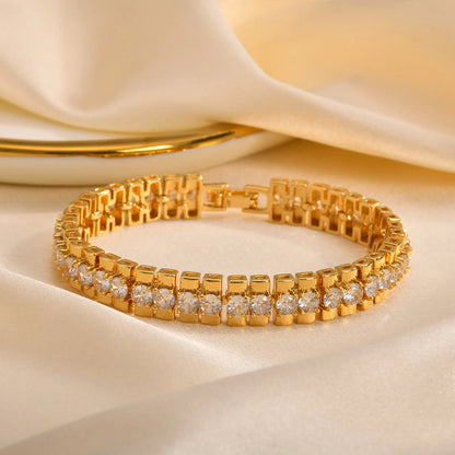 ZUPHAR™ Luxe Crystal Gold Chain Bracelet