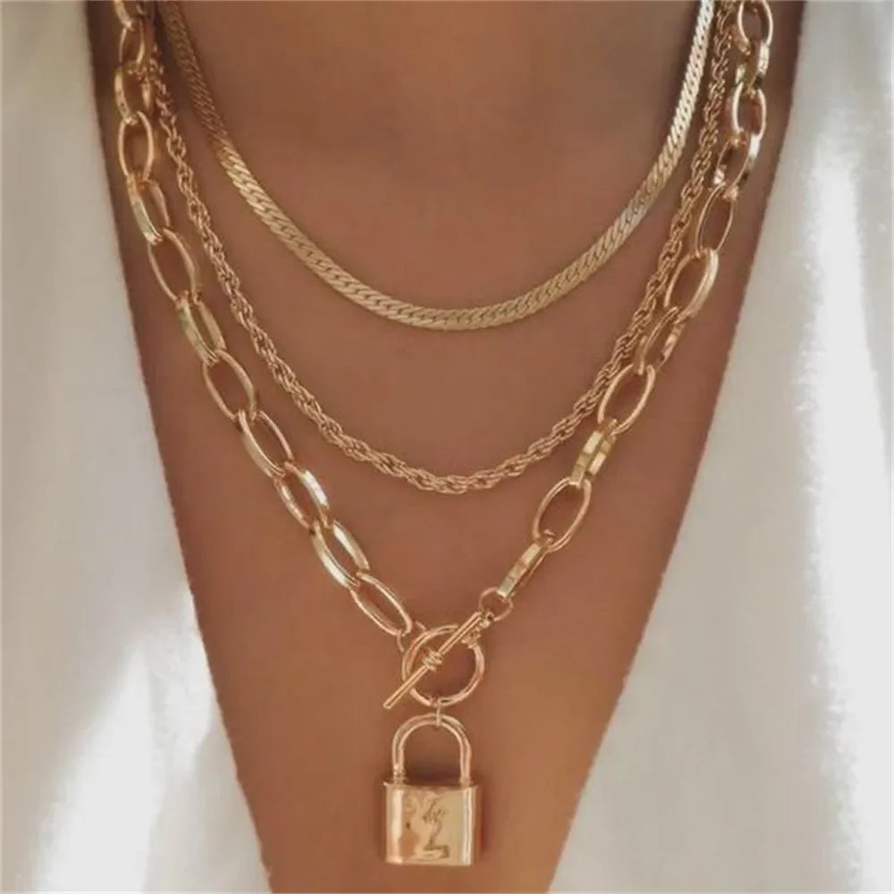 Women’s Layered Gold-Tone Heart & Coin Pendant Necklace