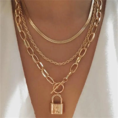 Women’s Layered Gold-Tone Heart & Coin Pendant Necklace