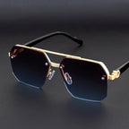 Men's Polarized Lens Sunglasses — UV Protection, Half Frame, Gradient
