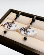 Vintage Fan Drop Earrings