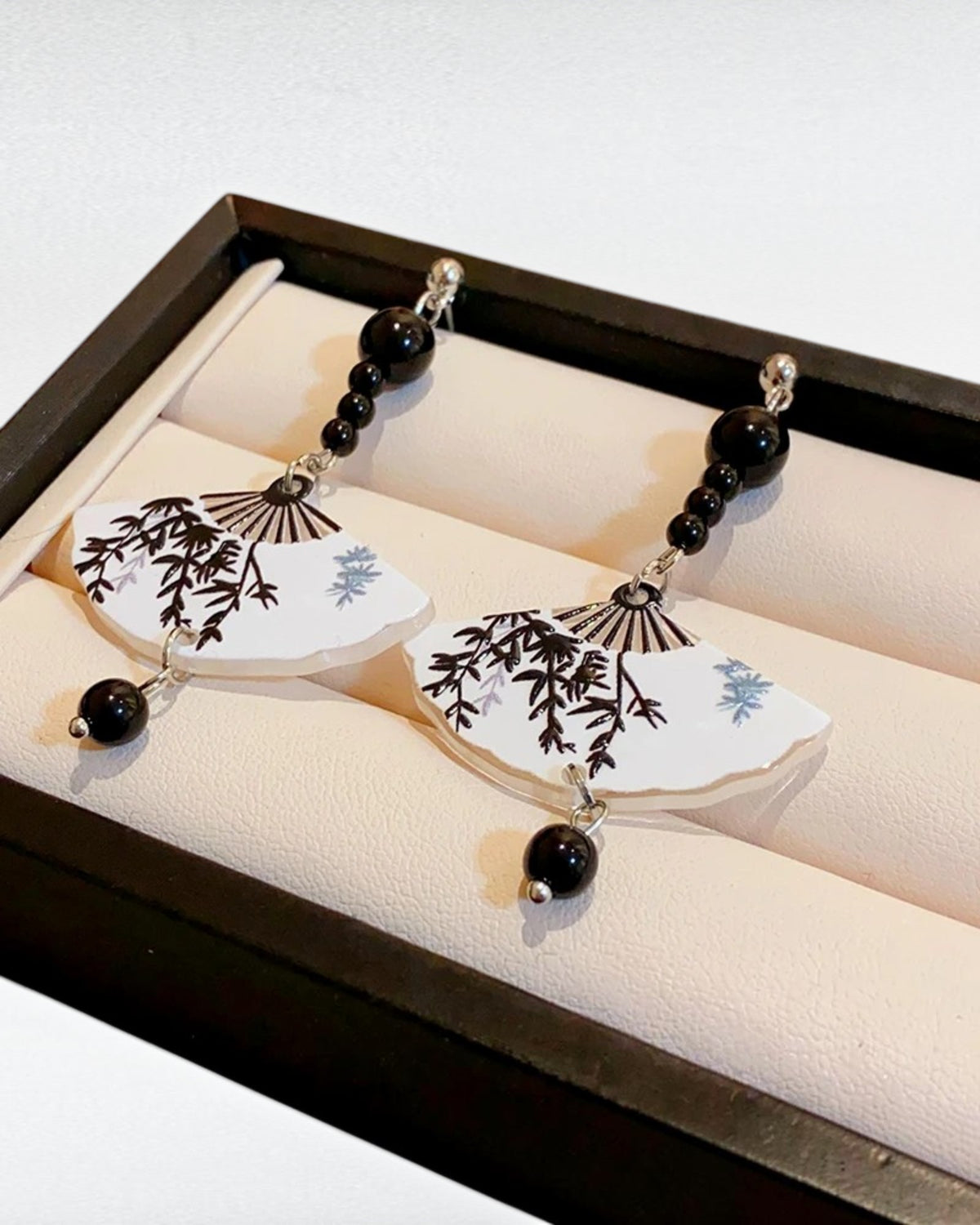 Vintage Fan Drop Earrings