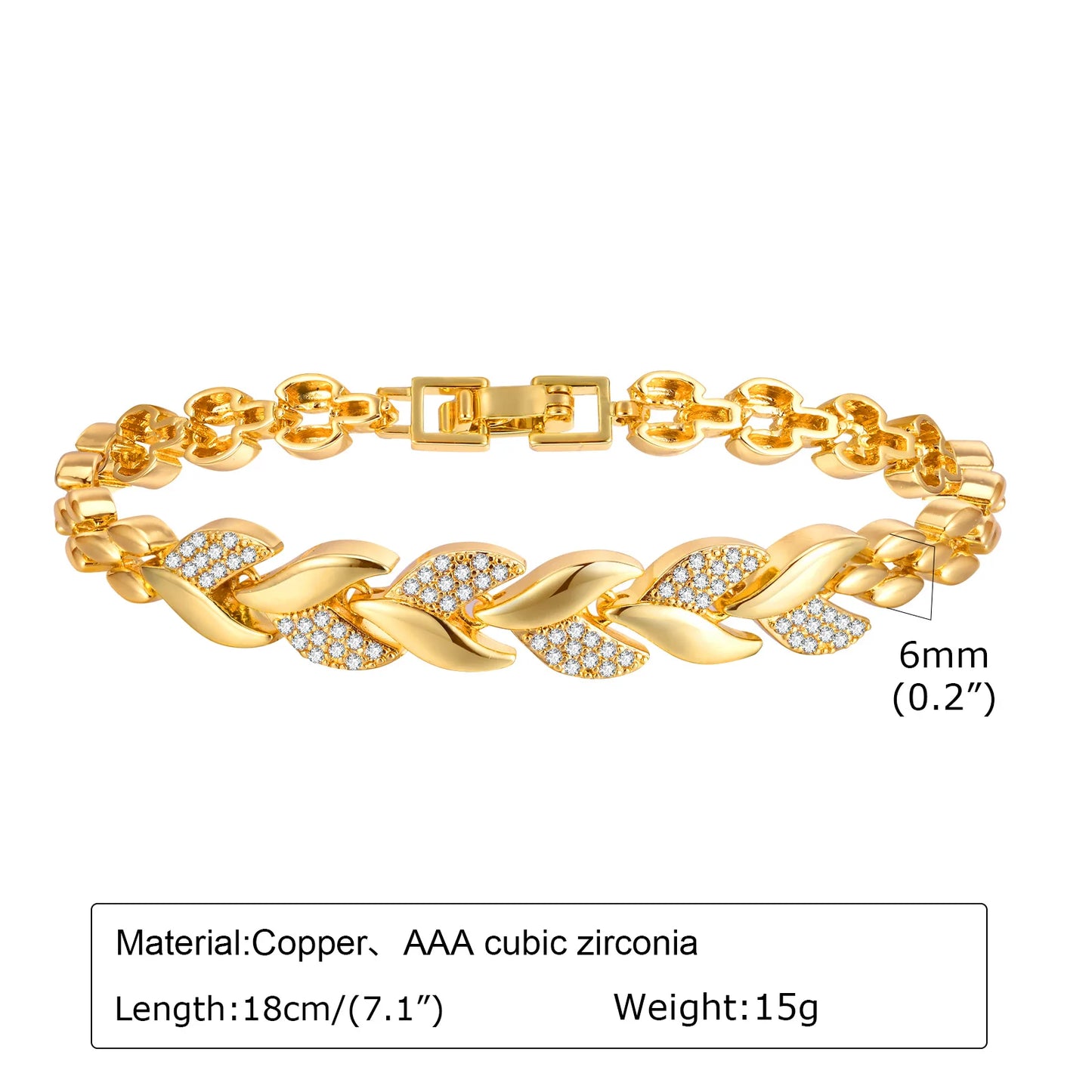 ZUPHAR™ Luxe Crystal Gold Chain Bracelet