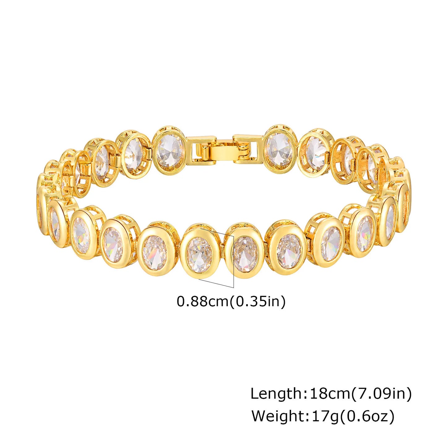 ZUPHAR™ Luxe Crystal Gold Chain Bracelet