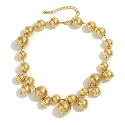 ZUPHAR™ Bold Ball Statement Necklace – Gold & Silver Party Chain