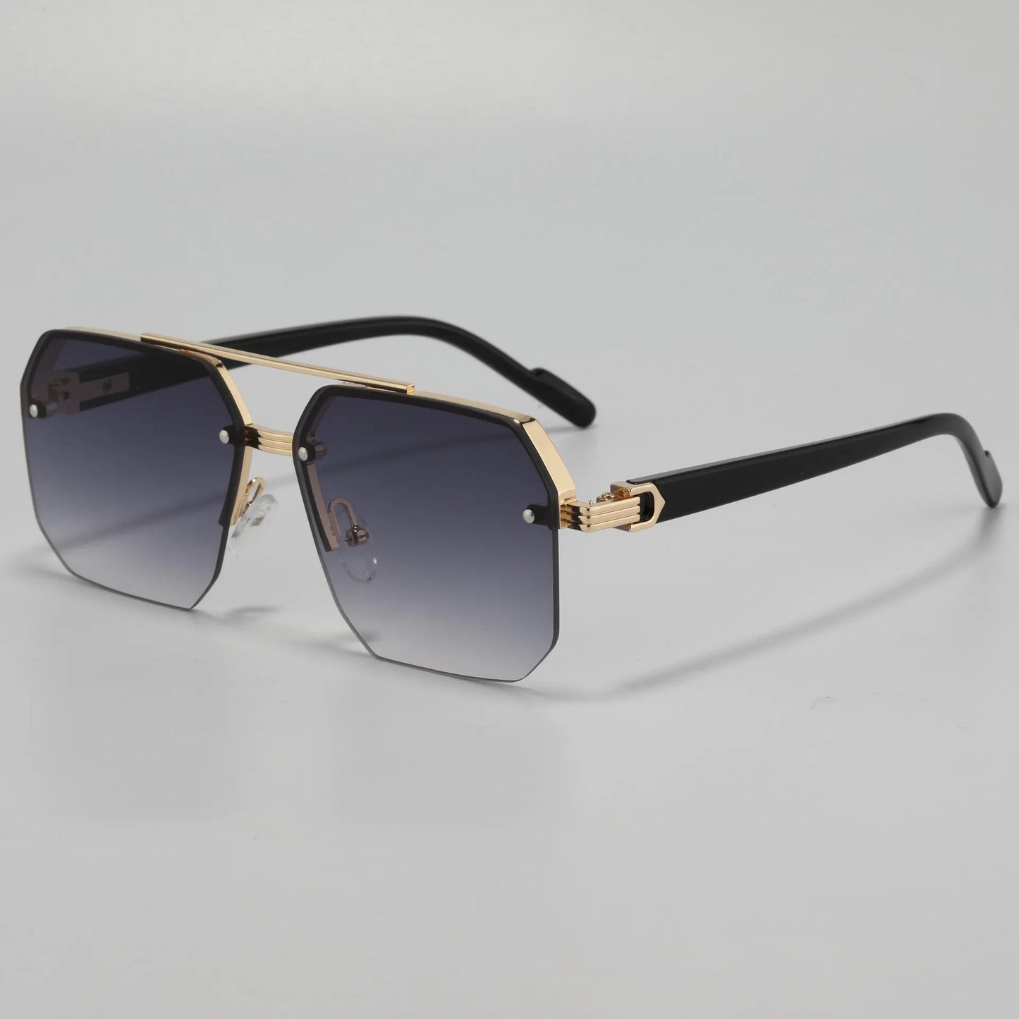 Men's Polarized Lens Sunglasses — UV Protection, Half Frame, Gradient