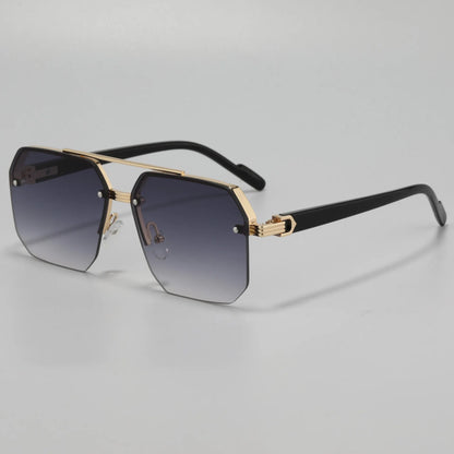 Men's Polarized Lens Sunglasses — UV Protection, Half Frame, Gradient
