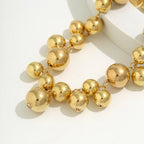 ZUPHAR™ Bold Ball Statement Necklace – Gold & Silver Party Chain