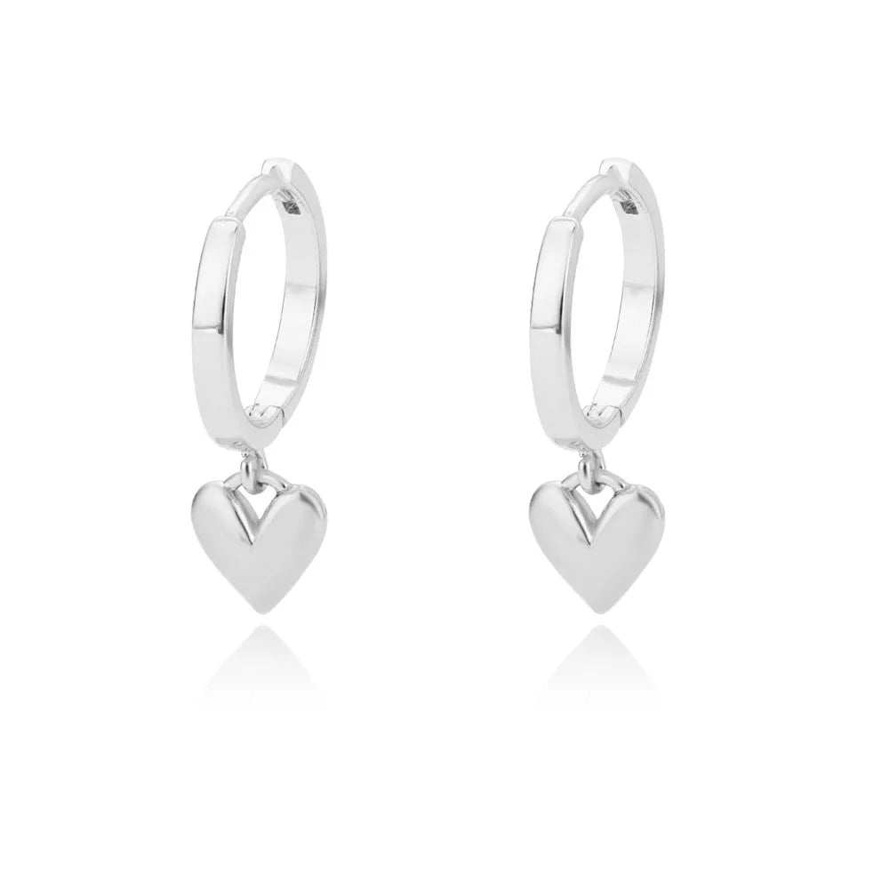 ZUPHAR Heart Stud Earrings — Stainless Steel, Gold & Silver