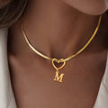 ZUPHAR Initial Heart Letter Necklace – Gold & Silver Stainless Steel