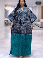 African Print Kaftan Maxi Dress