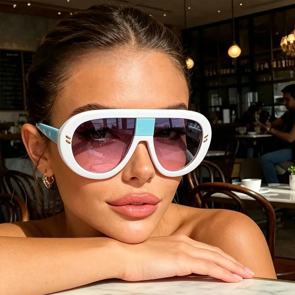 Rivet Oversized Shield Sunglasses — Women & Men | ZUPHAR