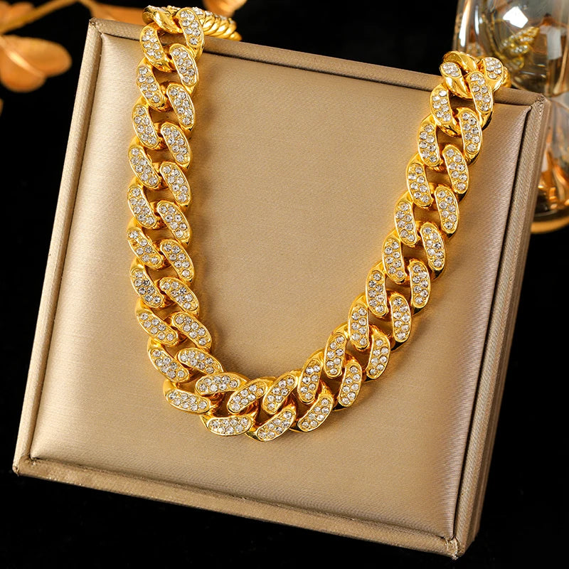 Cuban Chain Necklace & Bracelet Set