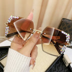 Crystal Frameless Sunglasses