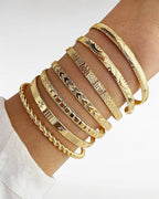 ZUPHAR™ Bracelet manchette doré à motif géométrique moderne