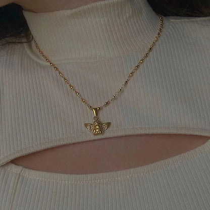 Women’s Layered Gold-Tone Heart & Coin Pendant Necklace