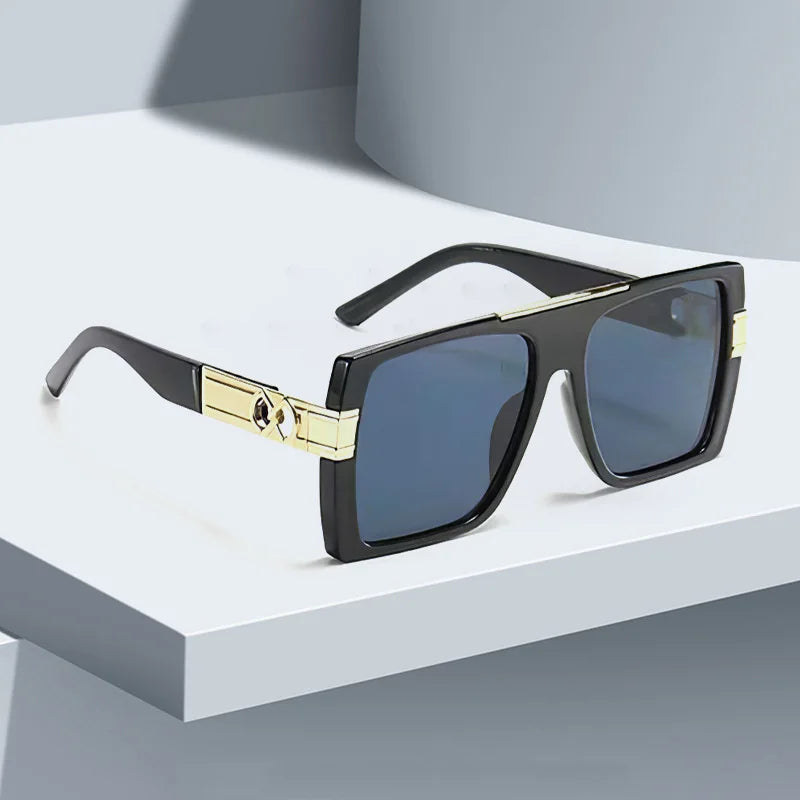Vintage Square Sunglasses for Women - Gold Decoration | UV400 Anti-Reflective