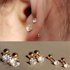 ZUPHAR™ 3-Pair Zirconia Stud Earrings Set
